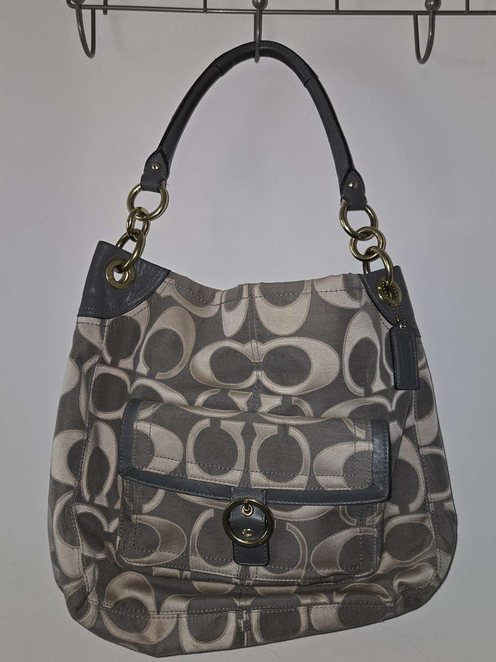 Coach Neutral Tote Bag in Beige and Gray
